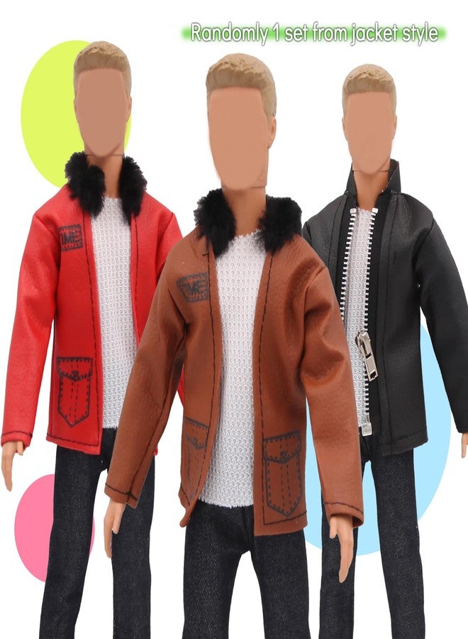 ZTWEDEN 12 Inch Boy Doll Clothes with Leather Jackets Suit Shirts Sweatshirts Shorts Pants T-Shirts for Girls and Boys Xmas Gift (Randomly 6 Sets, 12 Pieces ) - Image 4